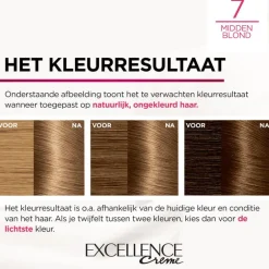 L'Oréal Paris Excellence Crème Permanente Haarverf 7 Middenblond