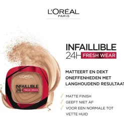 L'Oréal Paris Infaillible 24H Fresh Wear Foundation in a Powder 245 Golden Honey
