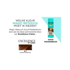 L'Oréal Paris Magic Retouch Camouflerende Uitgroeispray Goud Middenbruin 75 ML