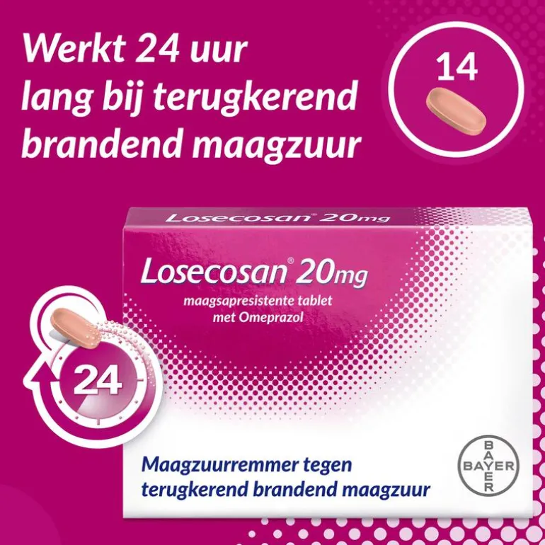 Losecosan tegen terugkomend brandend maagzuur 14 tabletten