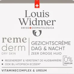 Louis Widmer Remederm Dry Skin Gezichtscrème Zonder Parfum 50 ML