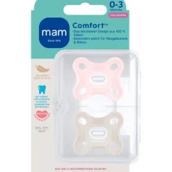 MAM Comfort Fopspenen 0-3 maanden Pink 2 stuks