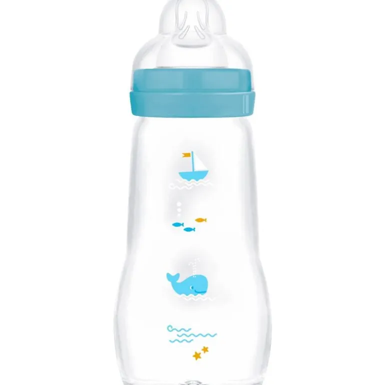 MAM Feel Good Glass Bottle Babyfles Blue 260 ML