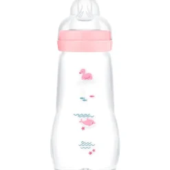 MAM Feel Good Glass Bottle Babyfles Pink 260 ML