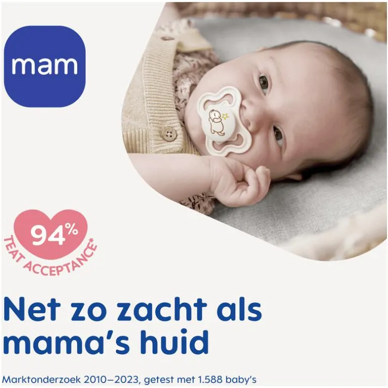 MAM Supreme Fopspenen 0-6 maanden Blue 2 stuks