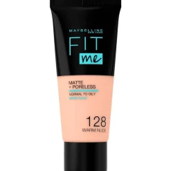 Maybelline New York Fit Me Matte + Poreless Foundation 128 Warm Nude 30 ML