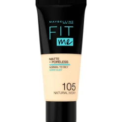 Maybelline New York Fit Me Matte + Poreless Foundation 105 Natural Ivory 30 ML