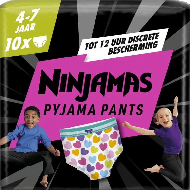 Ninjamas Pants Luierbroekjes Meisje Maat 7 4-7 Jaar 10 Stuks