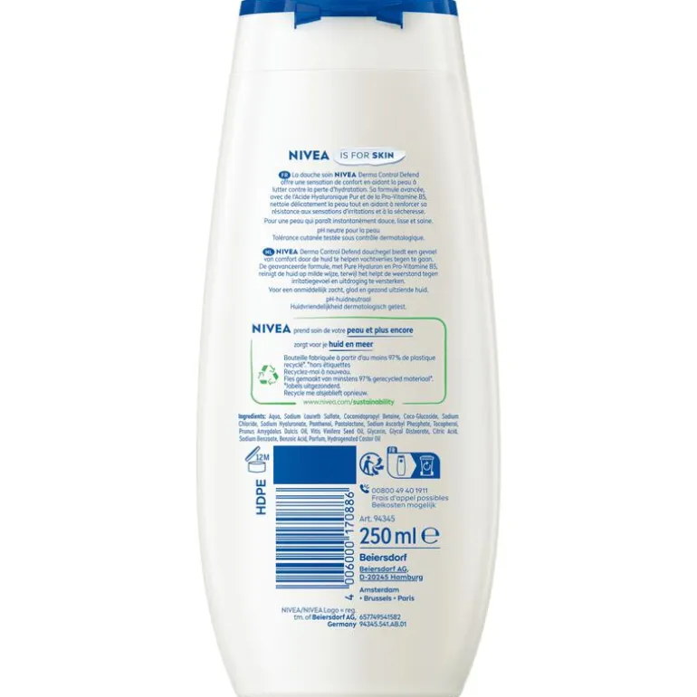 NIVEA Derma Control Defend Douchecrème 250 ML