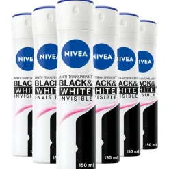 NIVEA Invisible Black & White Original Anti-Transpirant Deodorant Spray 150 ML Multipack 6 stuks