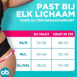o.b.® Herbruikbaar Menstruatie Ondergoed Zwart M/L