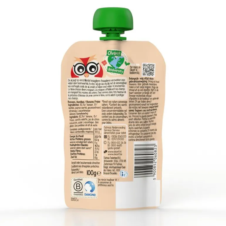 Olvarit Knijpfruit Banaan Aardbei