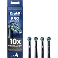 Oral-B Cross Action Opzetborstels Zwart - 4 Stuks
