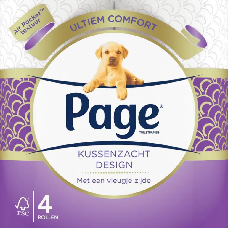 Page Kussenzacht Design Toiletpapier 4 rollen