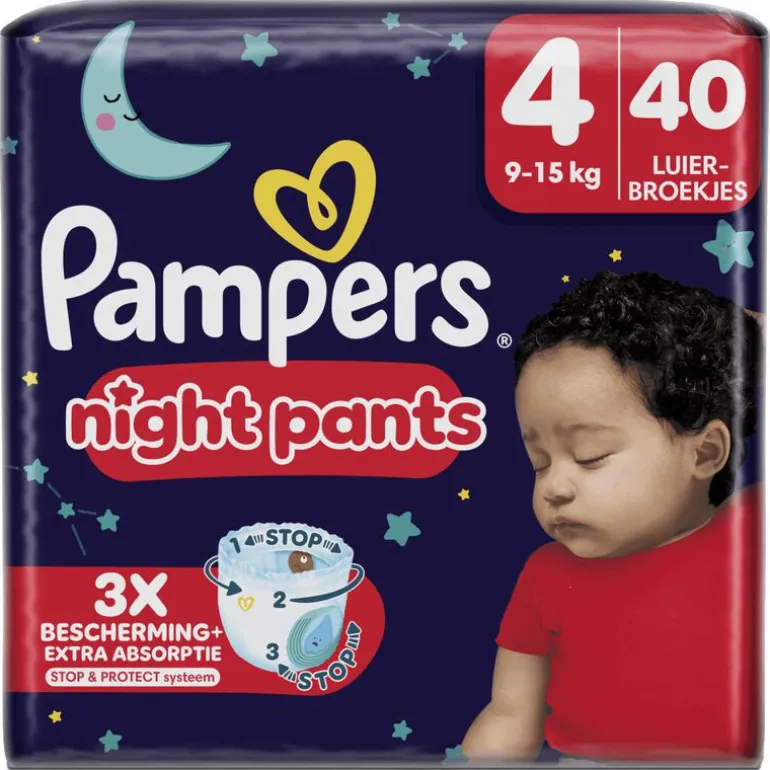 Pampers Baby Dry Night Pants Luierbroekjes Maat 4 9-15 KG 40 Stuks