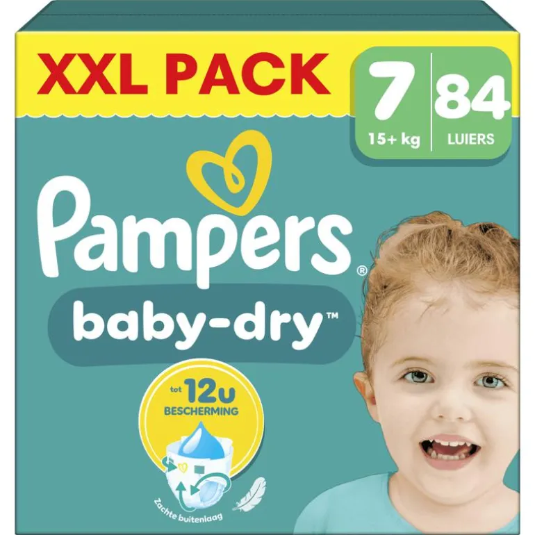 Pampers Baby Dry XXL Pack Luiers Maat 7 15+ KG 84 Stuks