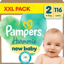 Pampers Harmonie XXL Pack Luiers Maat 2 4-8 KG 116 Stuks