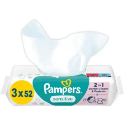 Pampers Sensitive Billendoekjes 3x52 Stuks