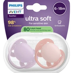 Philips Avent Fopspeen Ultra Soft 6-18M Double Pack, mixed - SCF091/44