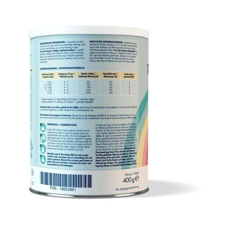 Pure Goat Company Bio Volledige Zuigelingenvoeding 1 400 GR