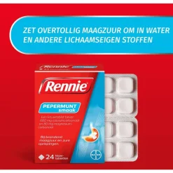 Rennie Pepermunt Kauwtabletten Bij Brandend Maagzuur 24 stuks
