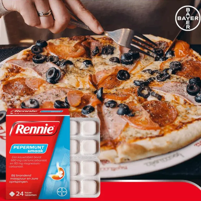 Rennie Pepermunt Kauwtabletten Bij Brandend Maagzuur 24 stuks