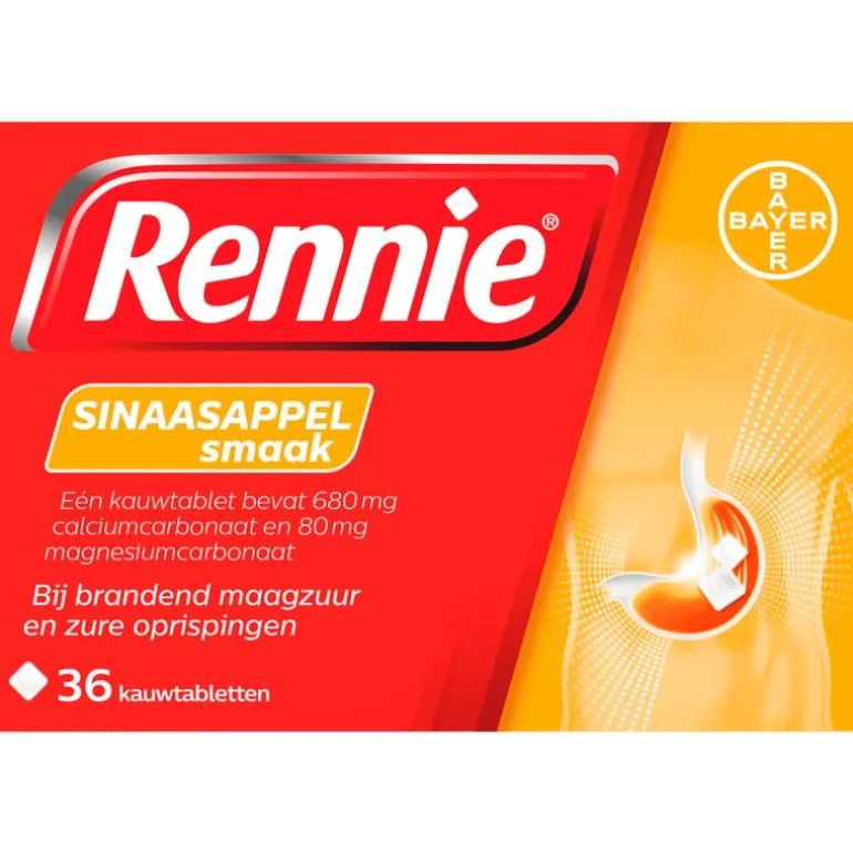 Rennie Sinaasappel Kauwtabletten Bij Brandend Maagzuur 36 stuks