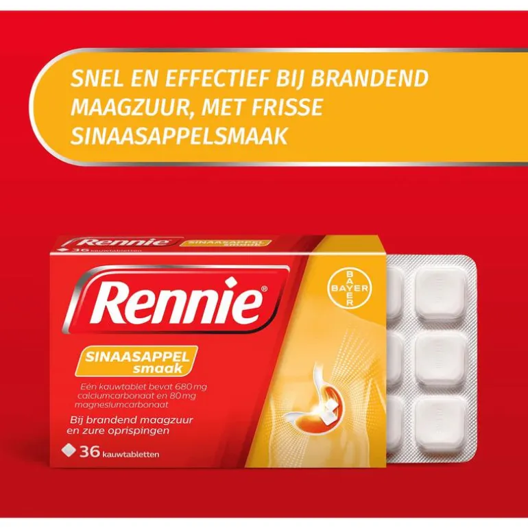 Rennie Sinaasappel Kauwtabletten Bij Brandend Maagzuur 36 stuks