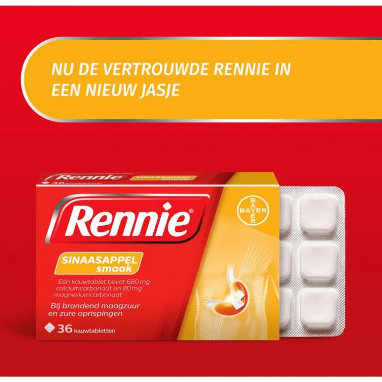 Rennie Sinaasappel Kauwtabletten Bij Brandend Maagzuur 36 stuks