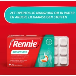 Rennie Suikervrij Kauwtabletten Bij Brandend Maagzuur 36 Stuks