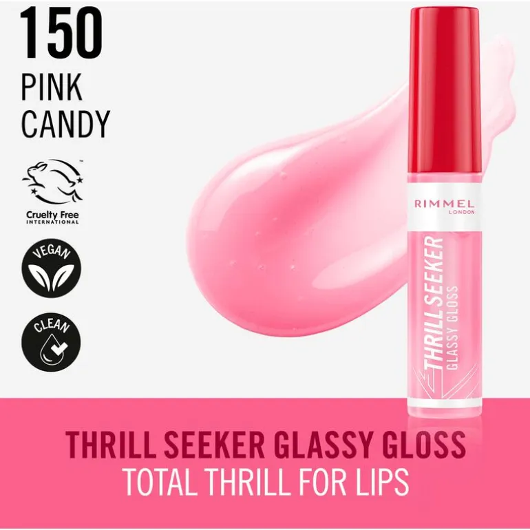 Rimmel London Thrill Seeker Glassy Gloss Lipgloss 150 Pink Candy 10 ML