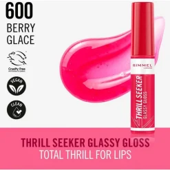 Rimmel London Thrill Seeker Glassy Gloss Lipgloss 600 Berry Glace 10 ML