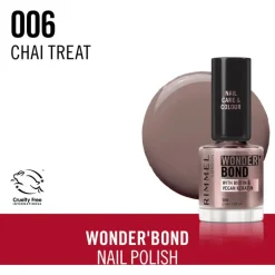 Rimmel London Wonder'Bond Care+Color Nagellak - Bruin - 006 Chai Treat