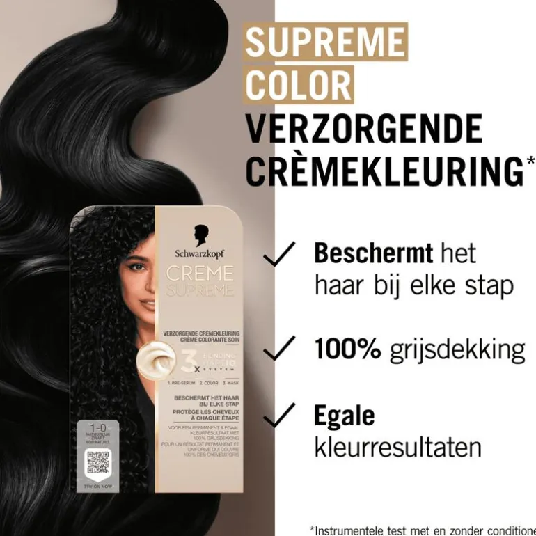 Schwarzkopf Creme Supreme Haarkleuring 1-0 Natuurlijk Zwart