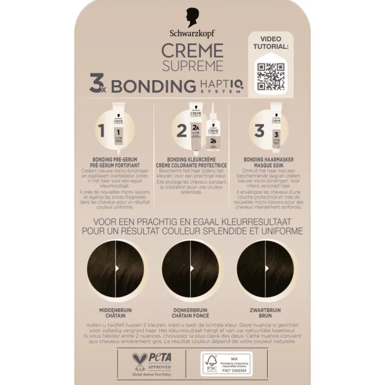 Schwarzkopf Creme Supreme Haarkleuring 4-0 Natuurlijk Donkerbruin