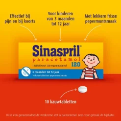 Sinaspril Paracetamol Kauwtabletten 10 stuks