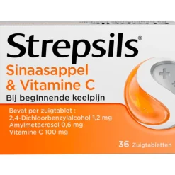 Strepsils Sinaasappel & Vitamine C Zuigtabletten 36 Stuks