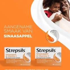Strepsils Sinaasappel & Vitamine C Zuigtabletten 36 Stuks