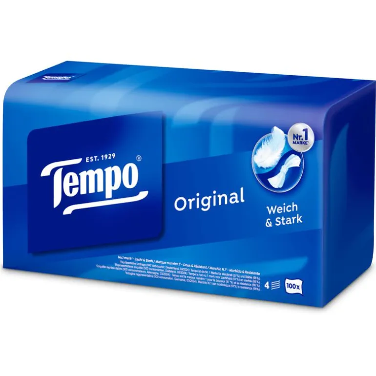 Tempo Original Box 4 Laags Zakdoekjes 100 stuks