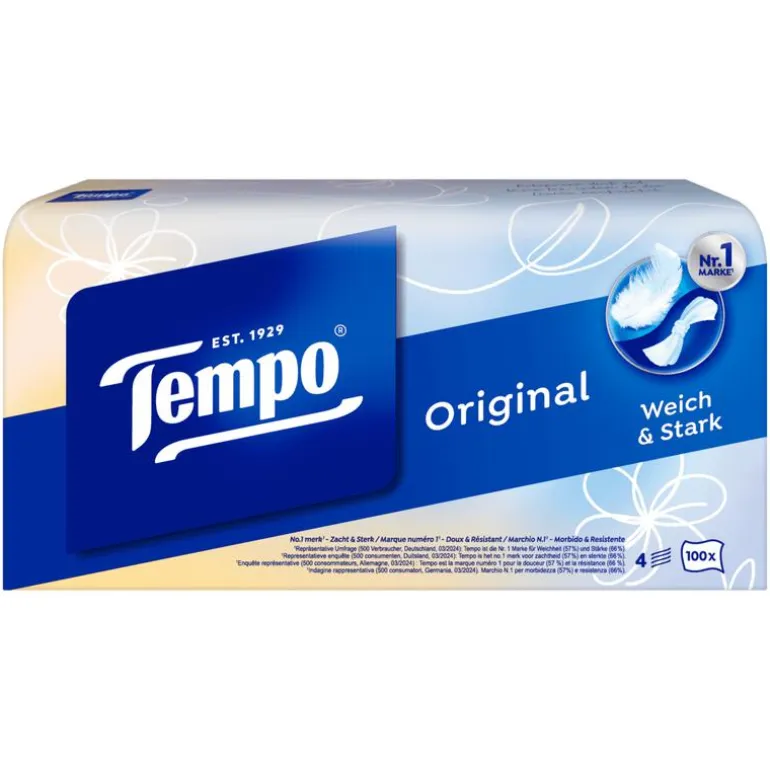 Tempo Original Box 4 Laags Zakdoekjes 100 stuks