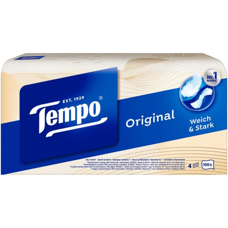 Tempo Original Box 4 Laags Zakdoekjes 100 stuks