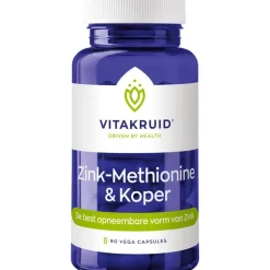 Vitakruid Zink Methionine & Koper - 90 vegan capsules