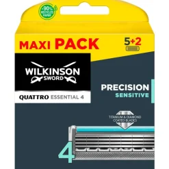 Wilkinson Sword Quattro Titanium Sensitive Scheermesjes 5+2 gratis