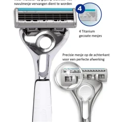 Wilkinson Sword Quattro Titanium Sensitive Scheermesjes 5+2 gratis