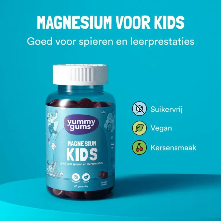 Yummugums Kids Magnesium Suikervrij 60 stuks