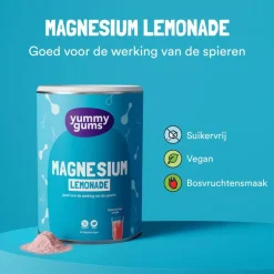 Yummygum Magnesium Lemonade Suikervrij 240 GR