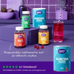 Yummygum Magnesium Lemonade Suikervrij 240 GR