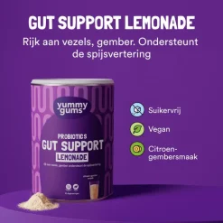 Yummygums Gut Support Lemonade Suikervrij 240 GR
