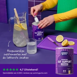 Yummygums Gut Support Lemonade Suikervrij 240 GR